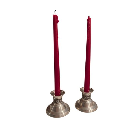 Vintage Pewter Candle Holders by Haugrud Norway 333 - Picture 1 of 12